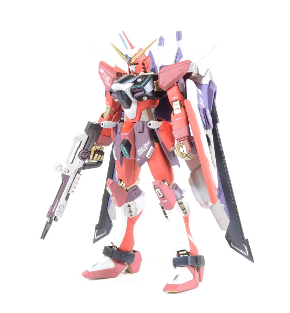 【ガンプラ】 MG 1/100 インフィニットジャスティスガンダムを塗装作成します。④最終組み立てします。配色の工夫だけで加工技術を凌駕できるのか。「機動戦士ガンダムSEED DESTINY(シードデスティニー)」の画像