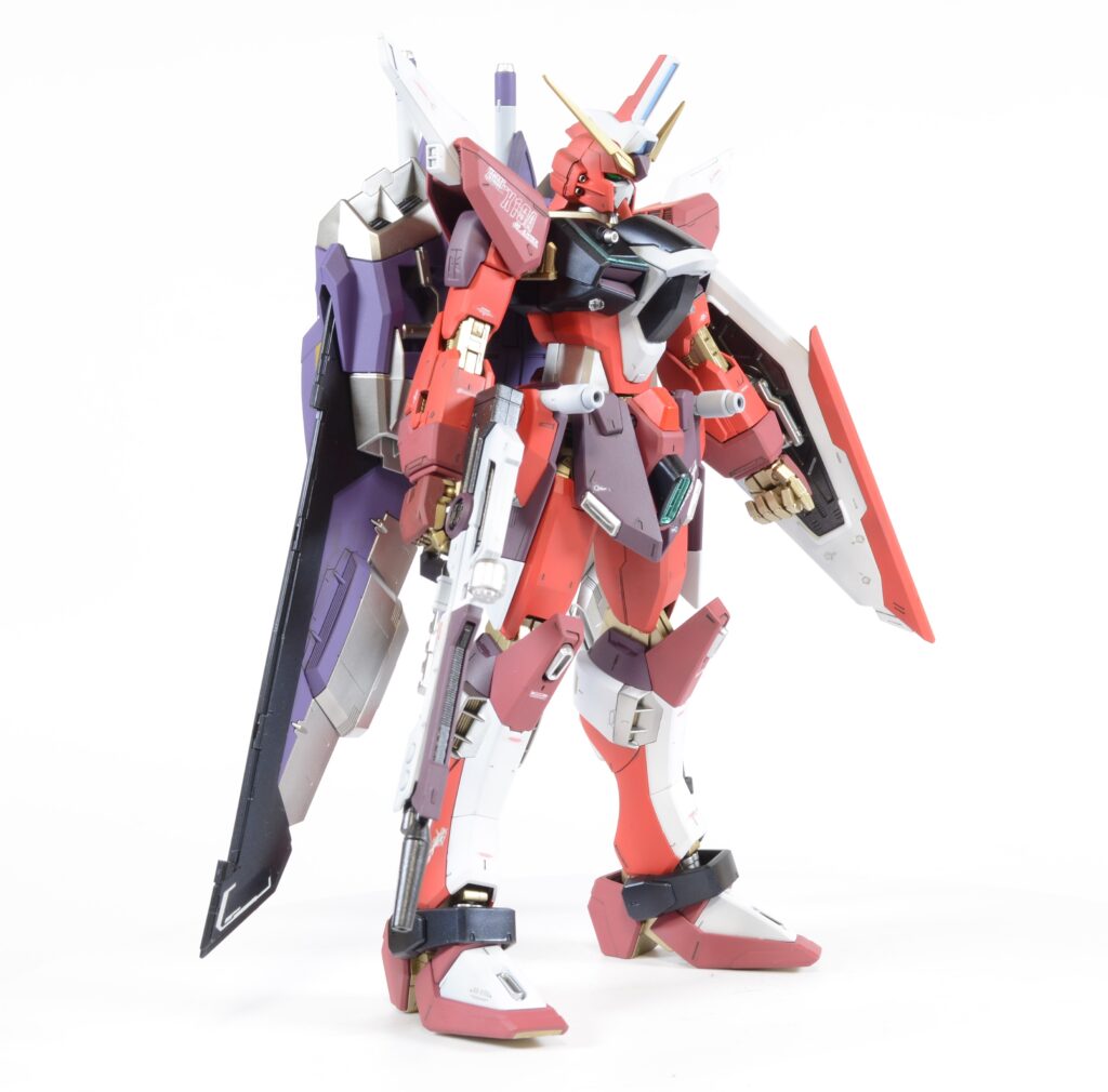 【ガンプラ】 MG 1/100 インフィニットジャスティスガンダムを塗装作成します。④最終組み立てします。配色の工夫だけで加工技術を凌駕できるのか。「機動戦士ガンダムSEED DESTINY(シードデスティニー)」の画像