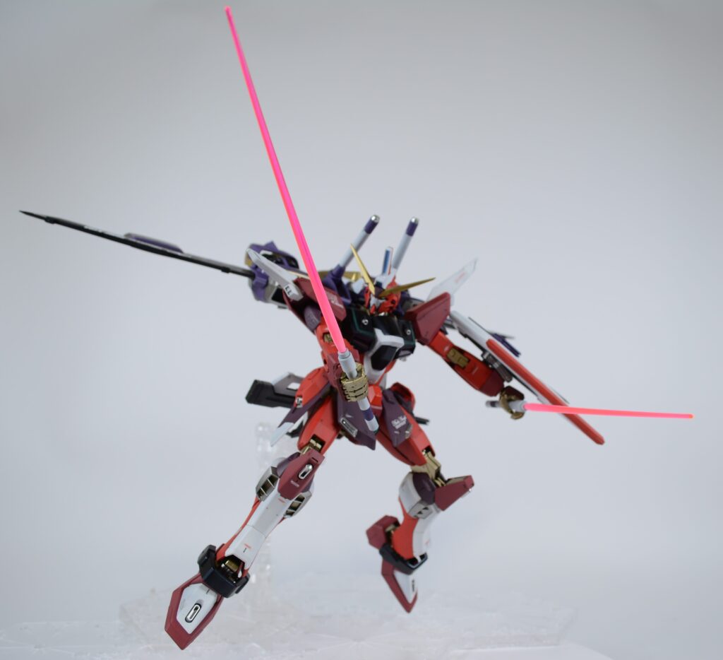 【ガンプラ】MG インフィニットジャスティスガンダムを塗装作成してレビューします。⑤完成編。配色の見直しでMGEXに対抗できるのか。「機動戦士ガンダム SEED DESTINY（シードデスティニー）」の画像