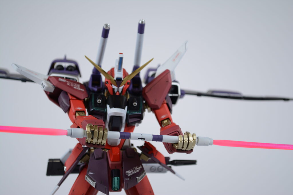 【ガンプラ】MG インフィニットジャスティスガンダムを塗装作成してレビューします。⑤完成編。配色の見直しでMGEXに対抗できるのか。「機動戦士ガンダム SEED DESTINY（シードデスティニー）」の画像