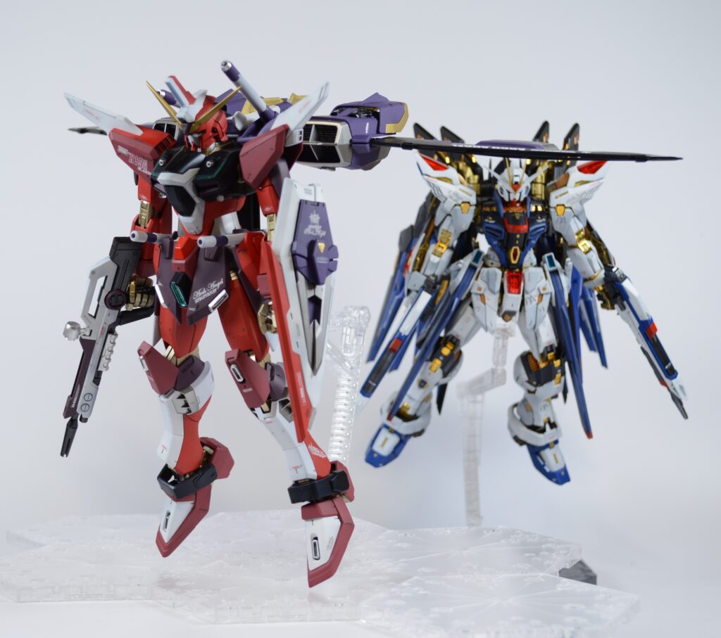 【ガンプラ】MG インフィニットジャスティスガンダムを塗装作成してレビューします。⑤完成編。配色の見直しでMGEXに対抗できるのか。「機動戦士ガンダム SEED DESTINY（シードデスティニー）」の画像