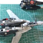 最終組み立てで完成です。スケールモデル初心者が、ハセガワ（Hasegawa）の1/72 VF-1 ストライクバルキリー（ファイター形態）を作成します。⑧（劇場版 超時空要塞マクロス 愛・おぼえていますか）の画像