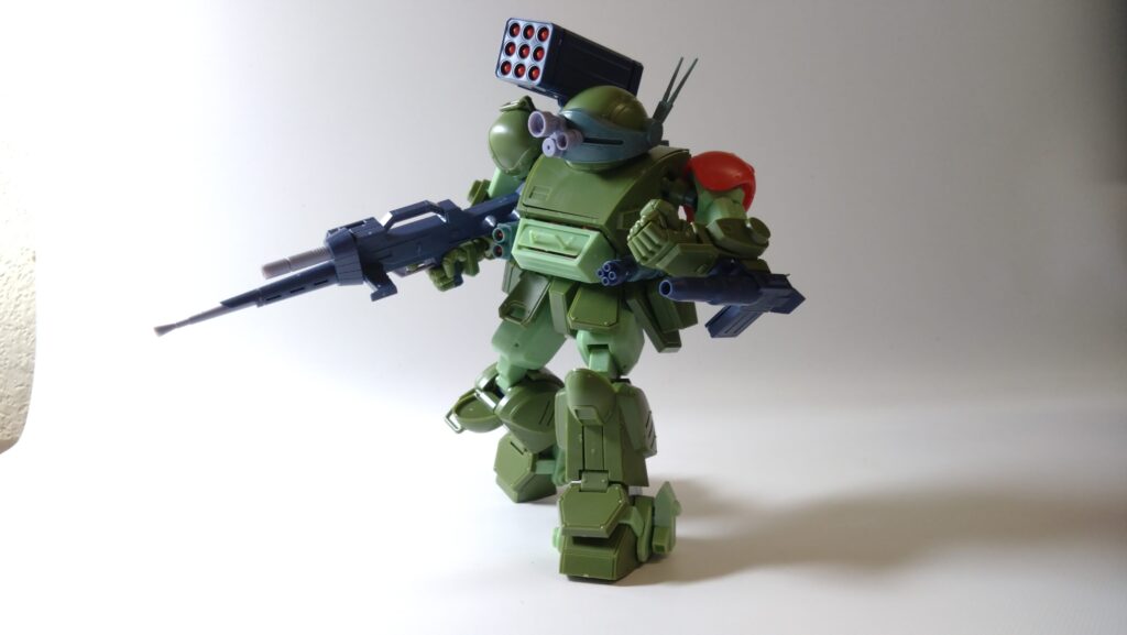 スコープドッグをウォッシングやチッピングで汚して完成させます。①ウェーブ（WAVE）の1/24スケール スコープドッグ レッドショルダーカスタムをイメージ通りに仕上げます。（装甲騎兵ボトムズ）の画像