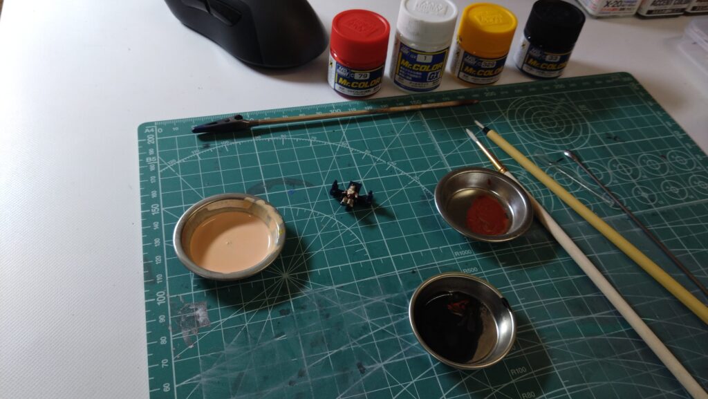 マックスファクトリー1/72 コンバットアーマー ダグラム Ver.GT （太陽の牙 ダグラム）を塗装作成します。④スミ入れと、デカールを貼り付けますの画像