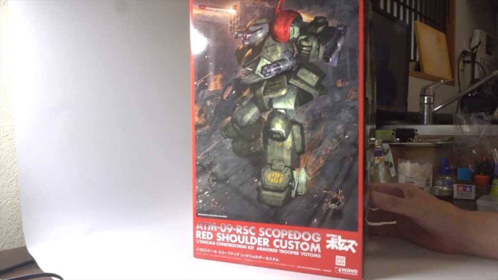 スコープドッグをウォッシングやチッピングで汚して完成させます。①ウェーブ（WAVE）の1/24スケール スコープドッグ レッドショルダーカスタムをイメージ通りに仕上げます。（装甲騎兵ボトムズ）の画像