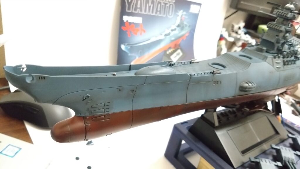 1/500 宇宙戦艦ヤマトを塗装して電飾作成する、その13。スミ入れと汚し作業（ウォッシング）、そして仕上げていきますの画像