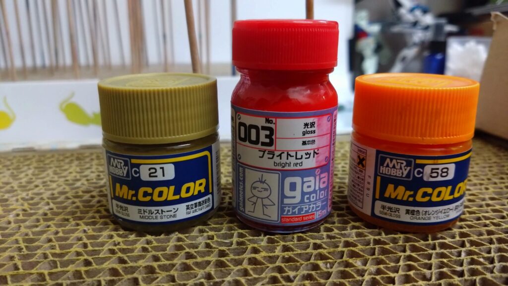 ウェーブ(WAVE)の1/24スケール スコープドッグ レッドショルダーカスタムを汚して完成させます。⑤ 次に武装などの装備品を塗装していきます。(装甲騎兵ボトムズ)の画像