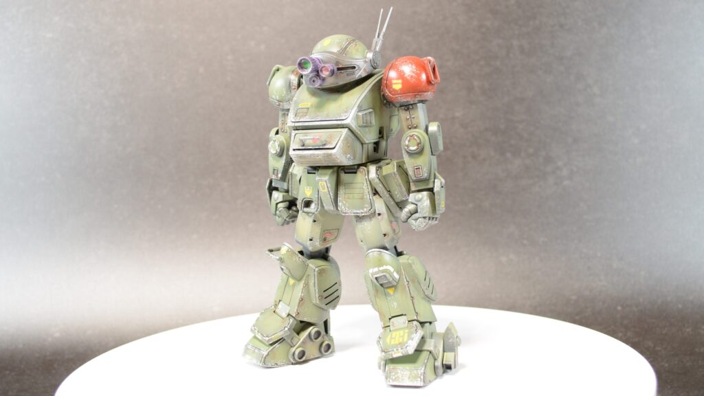 ウェーブ（WAVE）の1/24スケール スコープドッグ レッドショルダーカスタムを汚して完成させます。⑫　完成編その１素立ち編です。（装甲騎兵ボトムズ）の画像