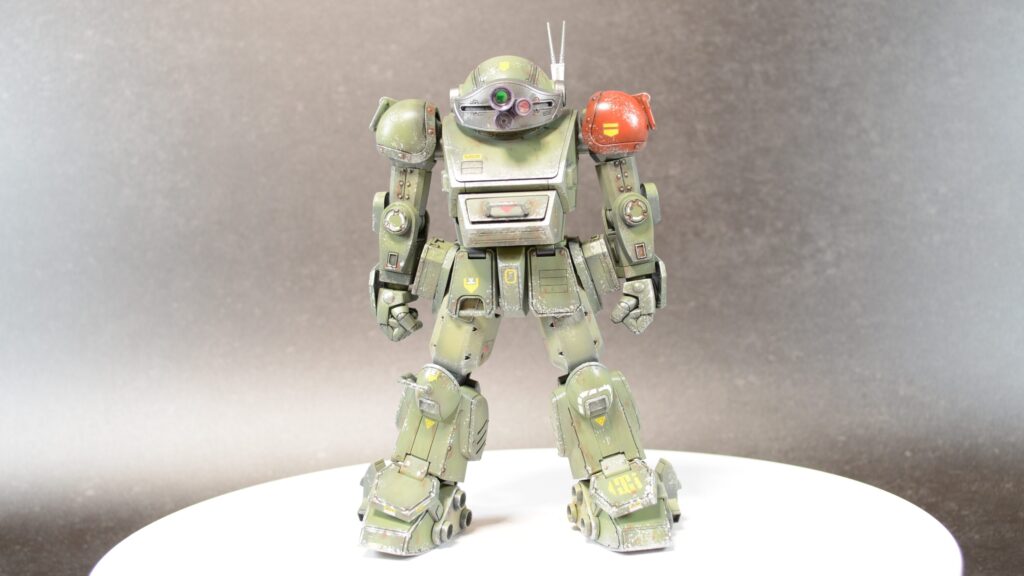 ウェーブ（WAVE）の1/24スケール スコープドッグ レッドショルダーカスタムを汚して完成させます。⑫　完成編その１素立ち編です。（装甲騎兵ボトムズ）の画像