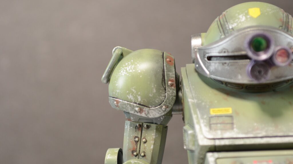 ウェーブ（WAVE）の1/24スケール スコープドッグ レッドショルダーカスタムを汚して完成させます。⑫　完成編その１素立ち編です。（装甲騎兵ボトムズ）の画像