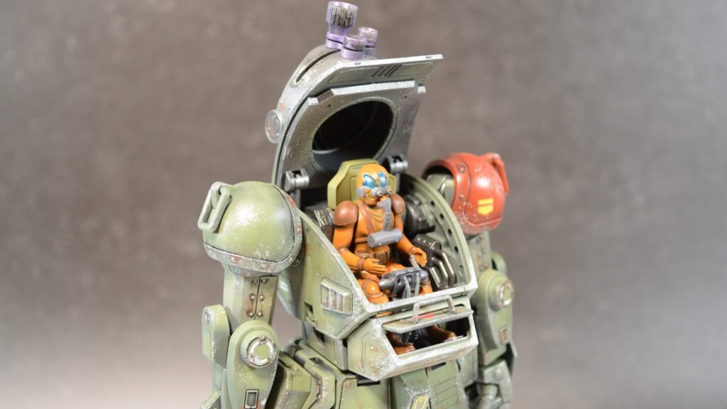 ウェーブ（WAVE）の1/24スケール スコープドッグ レッドショルダーカスタムを汚して完成させます。⑫　完成編その１素立ち編です。（装甲騎兵ボトムズ）の画像