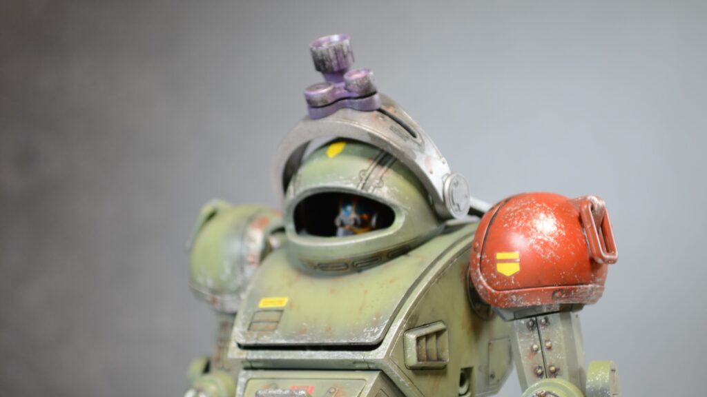 ウェーブ（WAVE）の1/24スケール スコープドッグ レッドショルダーカスタムを汚して完成させます。⑫　完成編その１素立ち編です。（装甲騎兵ボトムズ）の画像