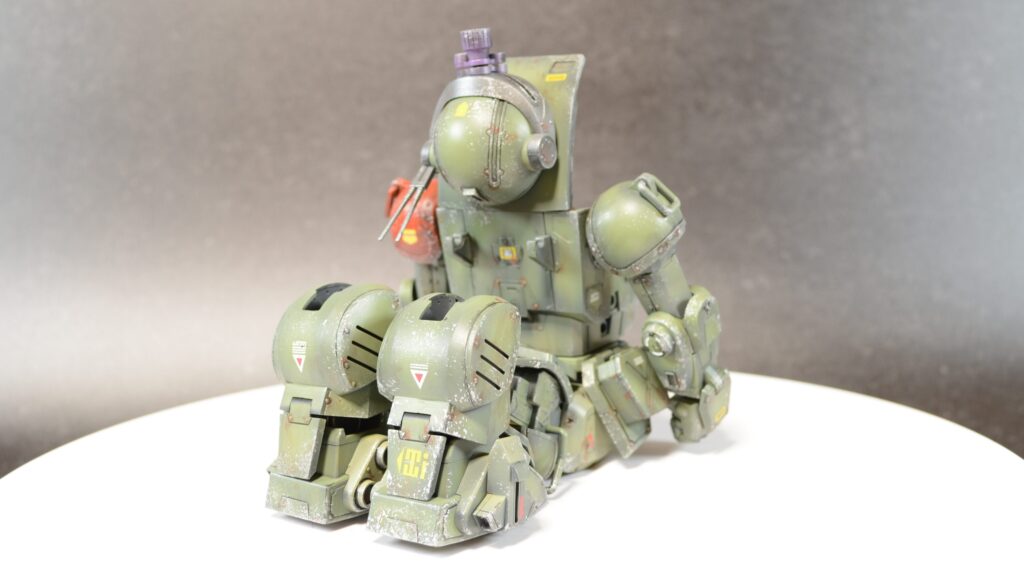 ウェーブ（WAVE）の1/24スケール スコープドッグ レッドショルダーカスタムを汚して完成させます。⑫　完成編その１素立ち編です。（装甲騎兵ボトムズ）の画像