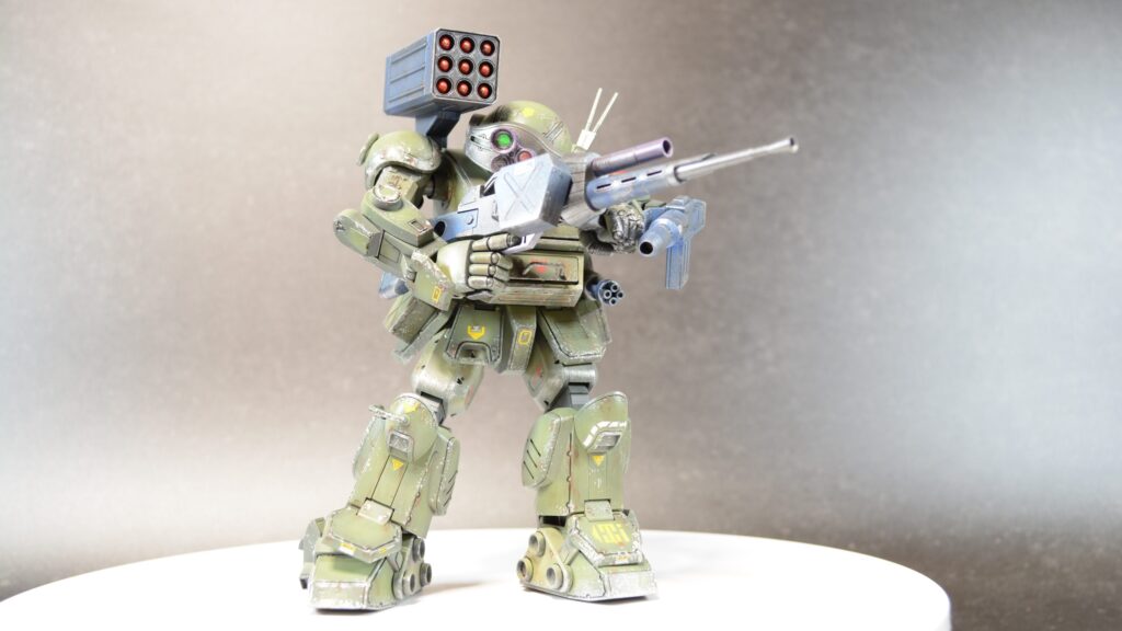 ウェーブ（WAVE）の1/24スケール スコープドッグ レッドショルダーカスタムを汚して完成させます。⑬　完成編その２武装編です。（装甲騎兵ボトムズ）の画像