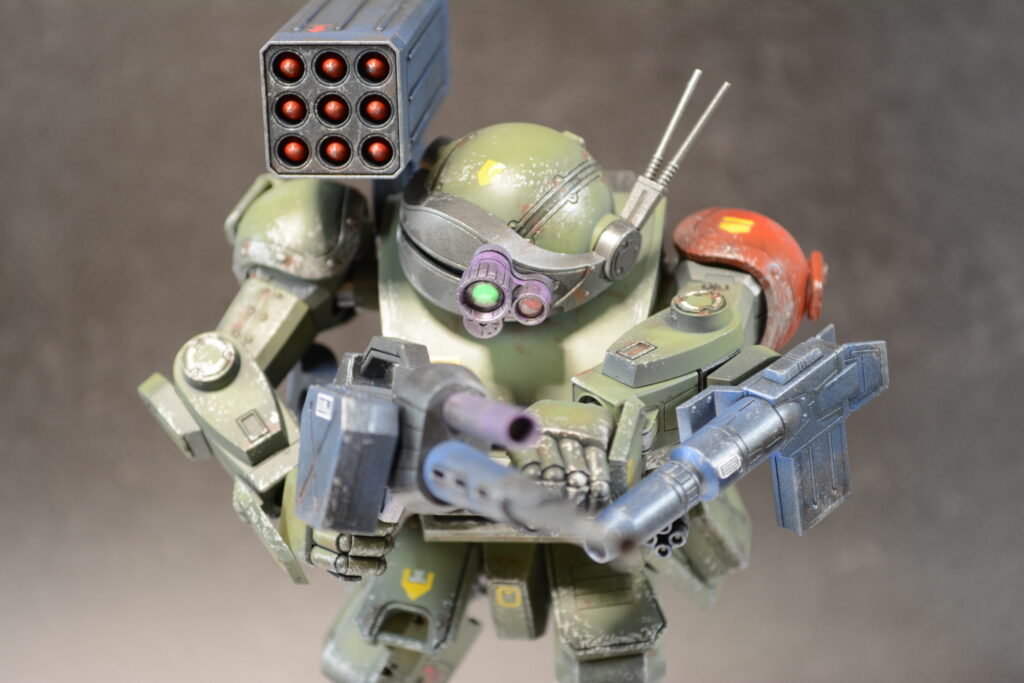 ウェーブ（WAVE）の1/24スケール スコープドッグ レッドショルダーカスタムを汚して完成させます。⑬　完成編その２武装編です。（装甲騎兵ボトムズ）の画像