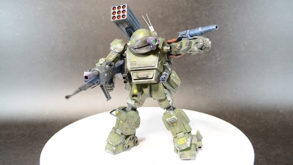 ウェーブ（WAVE）の1/24スケール スコープドッグ レッドショルダーカスタムを汚して完成させます。⑬　完成編その２武装編です。（装甲騎兵ボトムズ）の画像