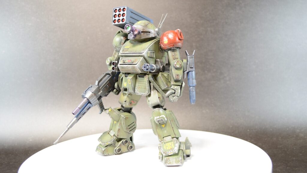 ウェーブ（WAVE）の1/24スケール スコープドッグ レッドショルダーカスタムを汚して完成させます。⑬　完成編その２武装編です。（装甲騎兵ボトムズ）の画像