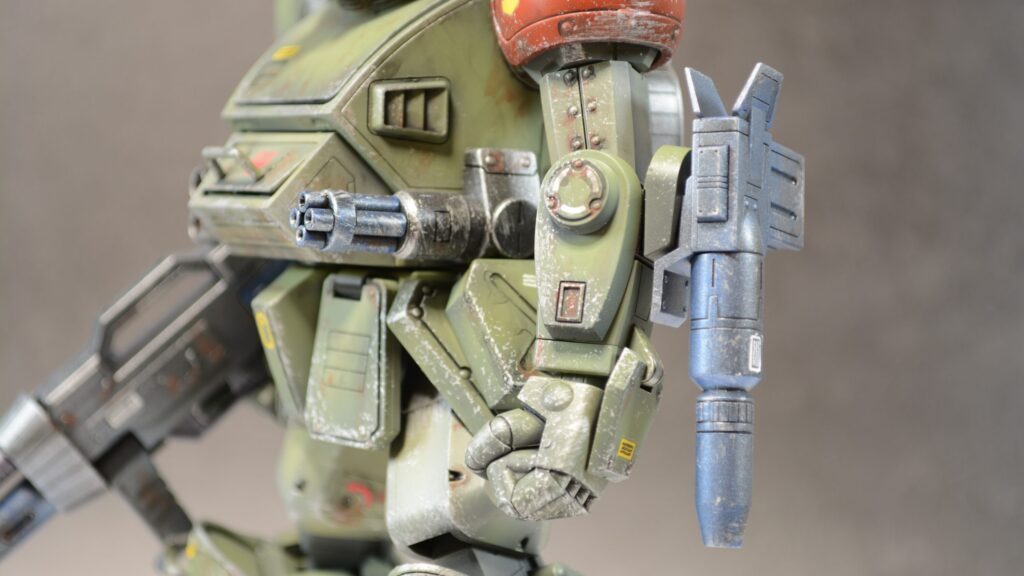 ウェーブ（WAVE）の1/24スケール スコープドッグ レッドショルダーカスタムを汚して完成させます。⑬　完成編その２武装編です。（装甲騎兵ボトムズ）の画像