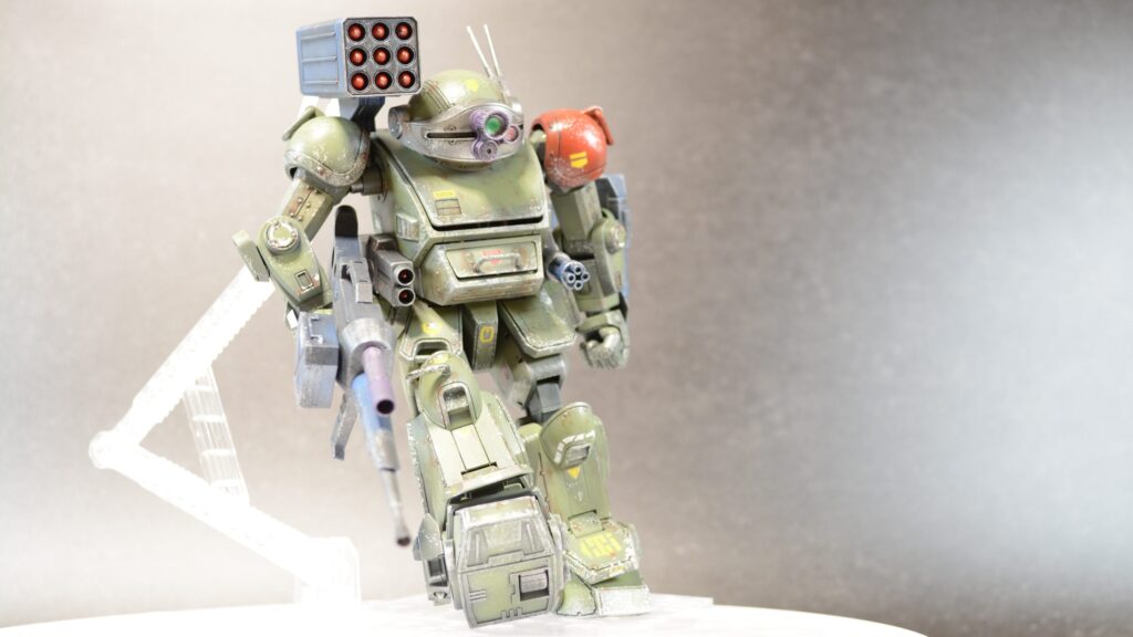 ウェーブ（WAVE）の1/24スケール スコープドッグ レッドショルダーカスタムを汚して完成させます。⑬　完成編その２武装編です。（装甲騎兵ボトムズ）の画像