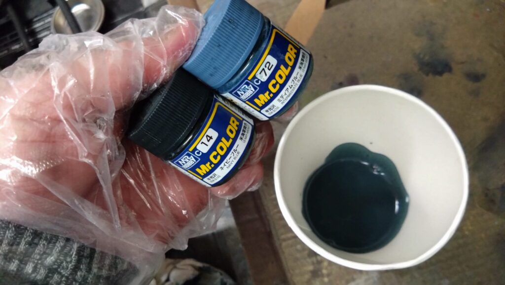 ハセガワ（Hasegawa）の1/72 VF-1 ストライクガウォークバルキリーを作成します。⑨エアブラシでグラデーション塗装、黒立ち上げ塗装を楽しむ。その２の画像