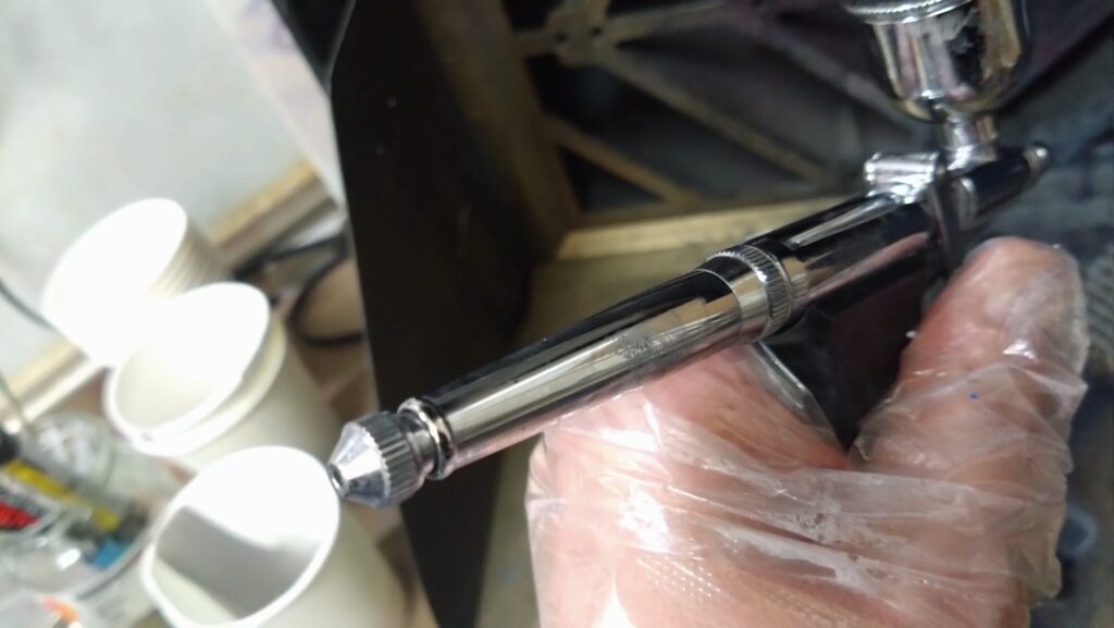 MG 1/100 ナラティブガンダム C装備 Ver.Kaを塗装作成します。⑥トリガーアクションで黒立ち上げ塗装が上手になりたい。（機動戦士ガンダムNT）の画像