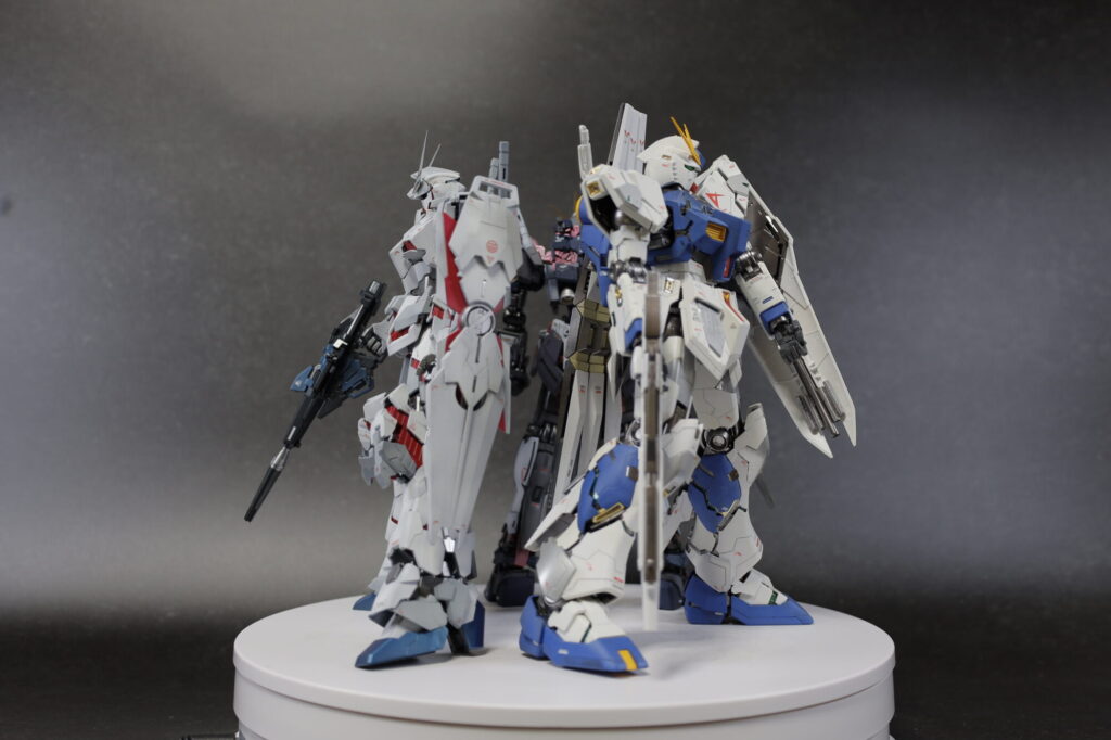 MG 1/100 ナラティブガンダム C装備 Ver.Kaを塗装作成します。⑬ナラティブガンダム完成編。ユニコーン、νガンダムと並べてみますの画像