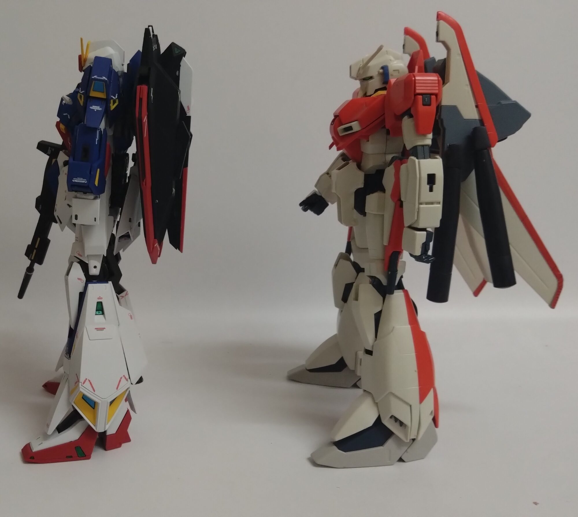 中古組み立て済みのMGゼータプラスA1+C1を分解して合成します。中古MGガンプラを再構築しながら改造する準備をするの画像